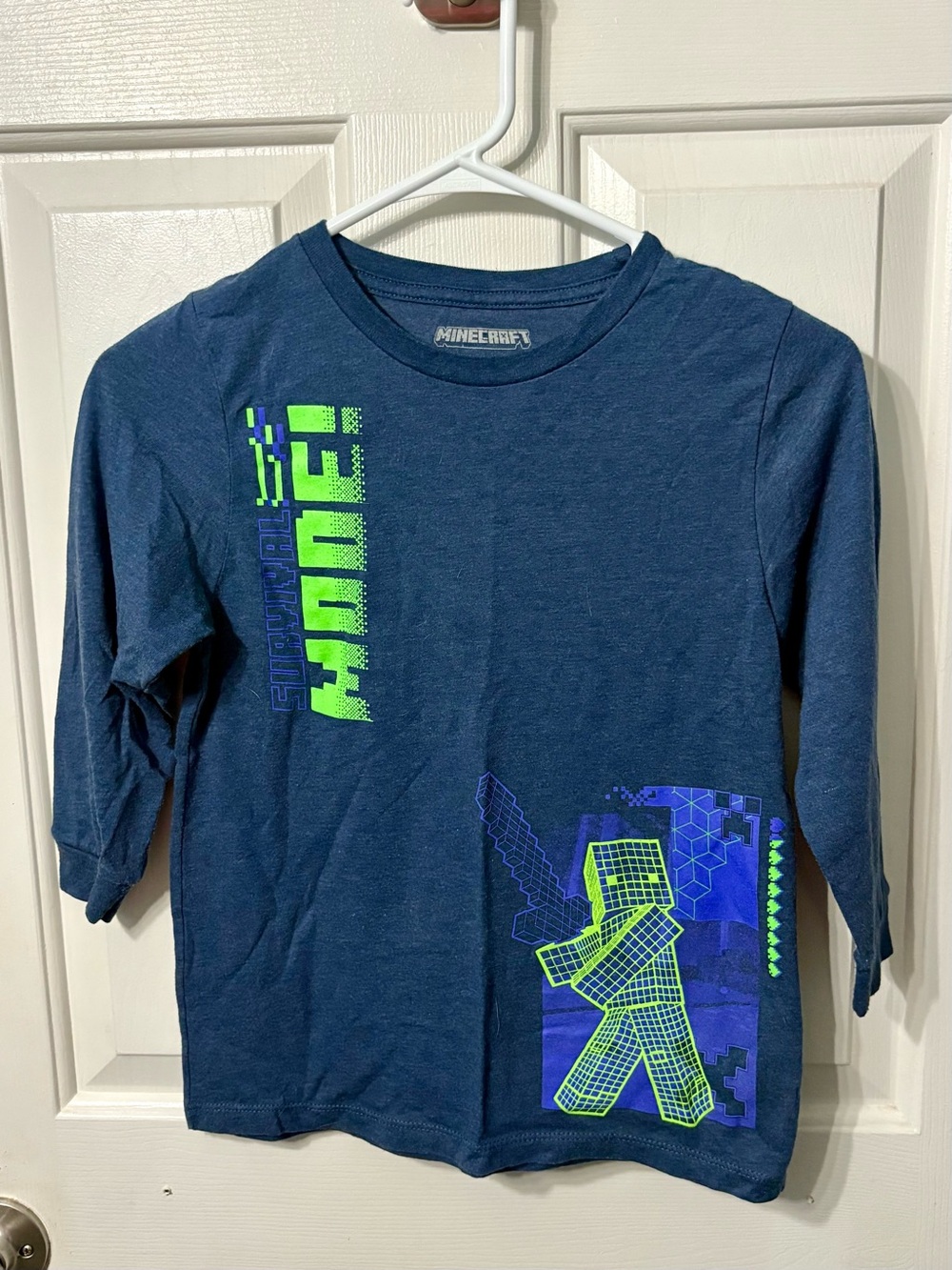 Minecraft Boys' Long Sleeve Graphic Tee - Navy